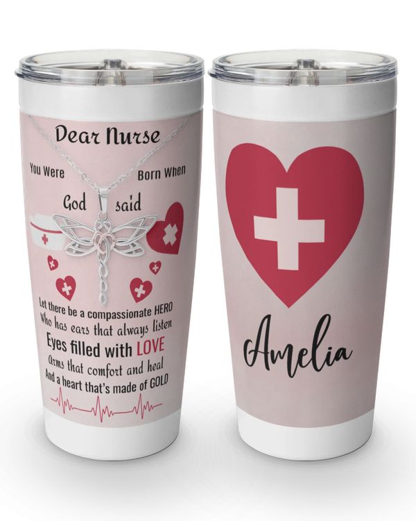 Personalized Custom Dear Nurse Heart Tumbler