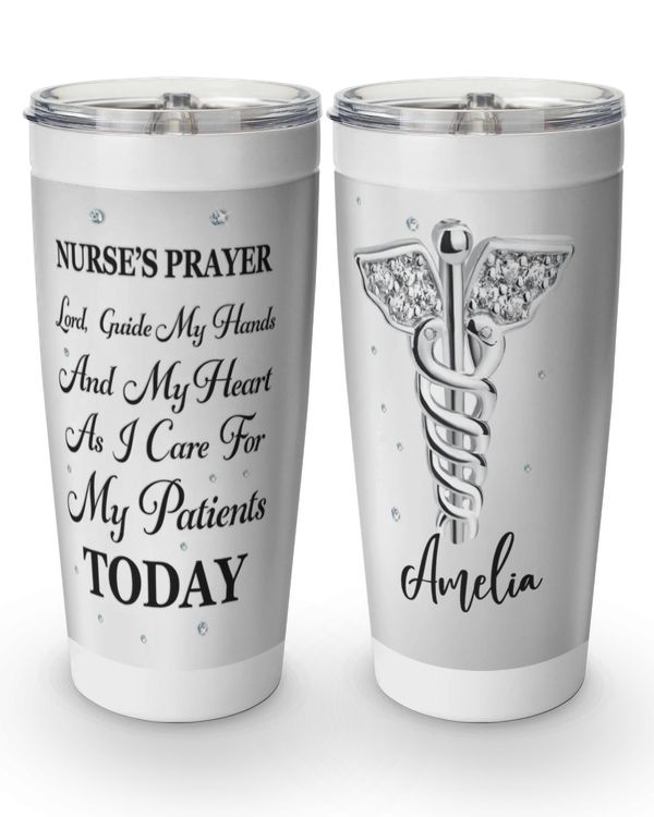 Personalized Custom Nurse Diamond Pray Tumbler