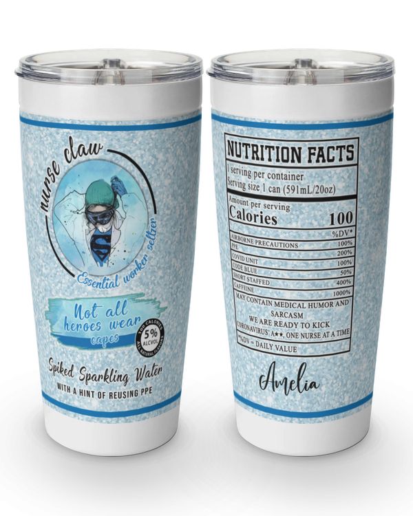 Personalized Custom Nurse Nutrition Facts Tumbler