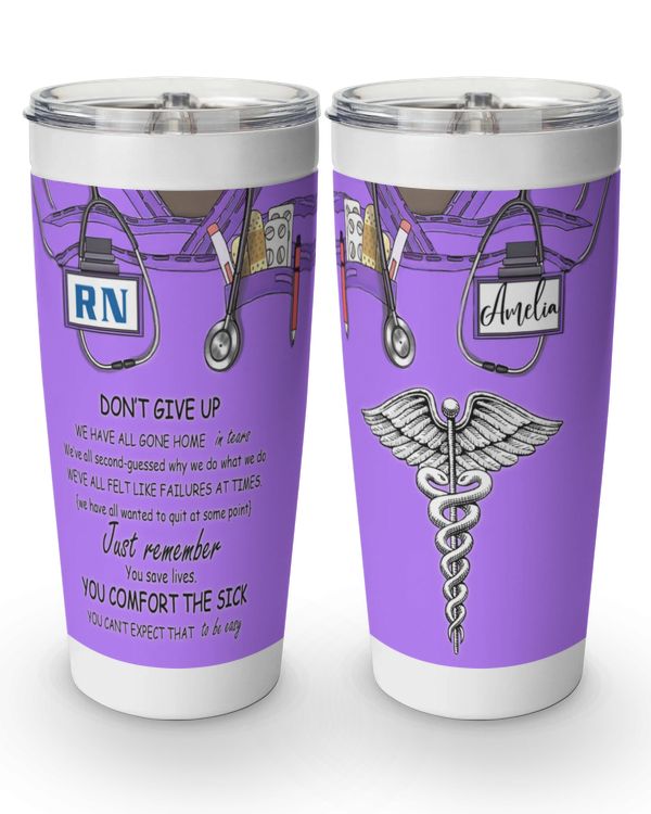 Personalized Custom Nurse Purple Tumbler