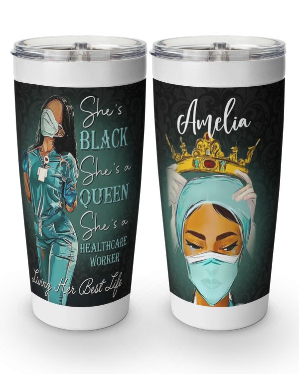 Personalized Custom Nurse She Queen Tumbler