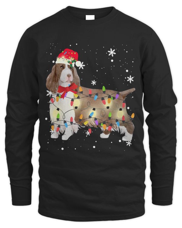 English Springer Spaniel Dog Christmas Xmas Mom Dad Gifts Long Sleeve T-Shirt