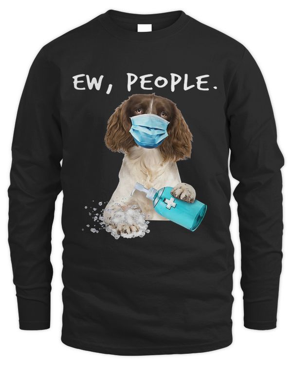 English Springer Spaniel Ew People Dog Wearing A Face Mask T-Shirt