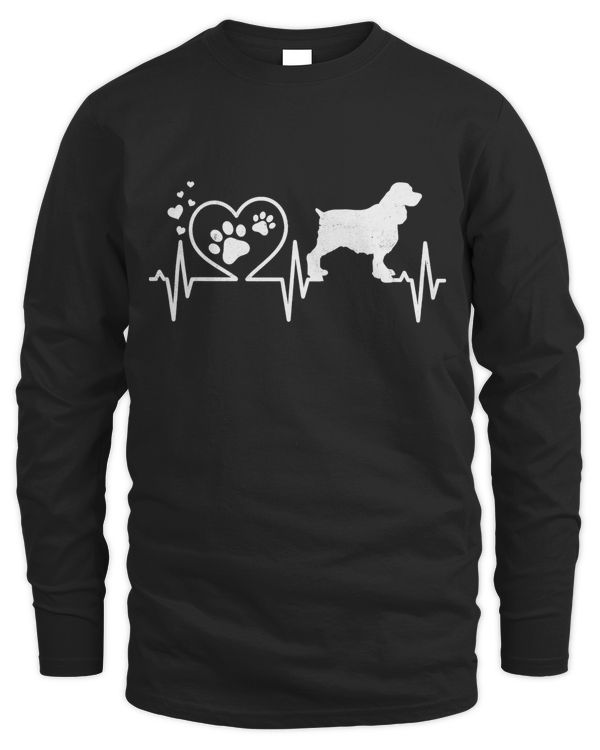 English Springer Spaniel Mom Mama Dad Heartbeat Heart Gift T-Shirt