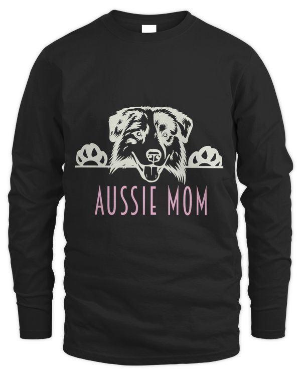 Aussie Mom with Australian Shepherd Dog Pullover Hoodie
