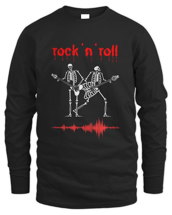 rock'n'roll music Skeleton- halloween hoodie shirt , Sweater shirt , long sleeve, T-shirt