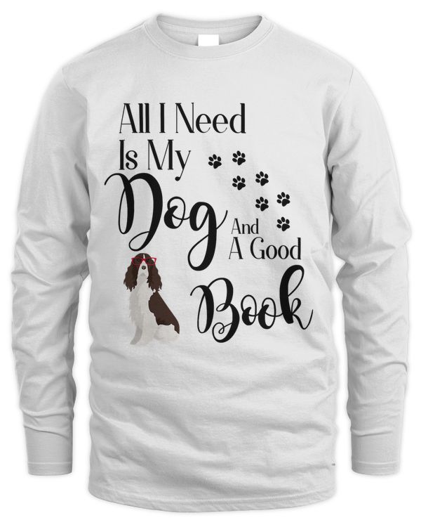 English Springer Spaniel Gift Enthusiast Book Reading Dog T-Shirt