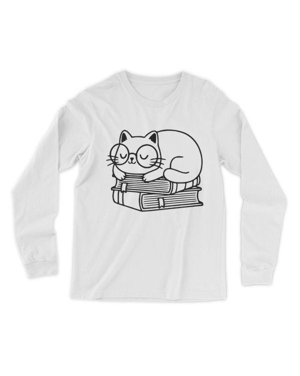Cat and Books Shirt, Cat Shirt, Cute Reading