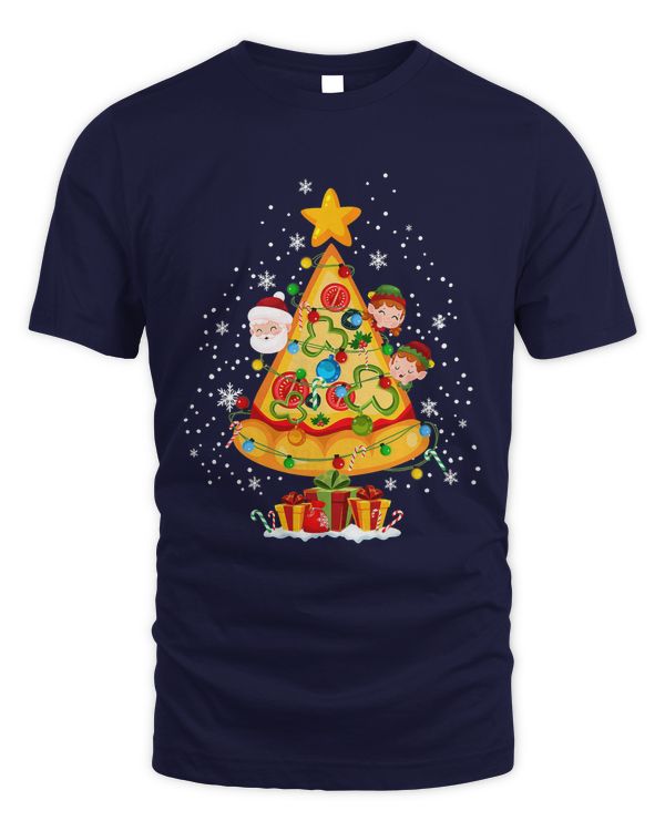 Merry Crustmas Pizza Christmas Tree Pizza Lover Xmas Lights 8