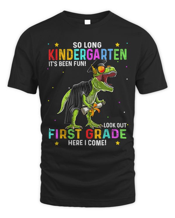 So Long Kindergarten Hello 1st Grade Dinosaur Boy Graduation