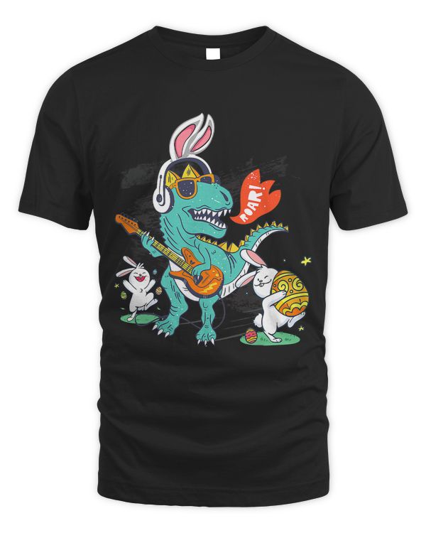 T Rex Easter Bunny With Eggs Basket Funny Dinosaur Boys Kids 2