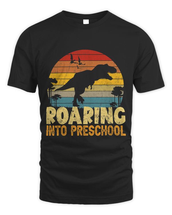 Roaring Preschool Dinosaur Back To School First Day Boys