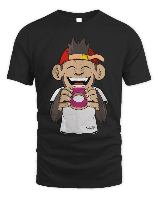 Monkey Lover Funny monkey with a Donut