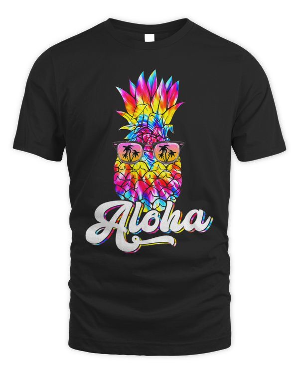 Pineapple Hawaiian Aloha Tie Dye Funny Summer Vacations 1