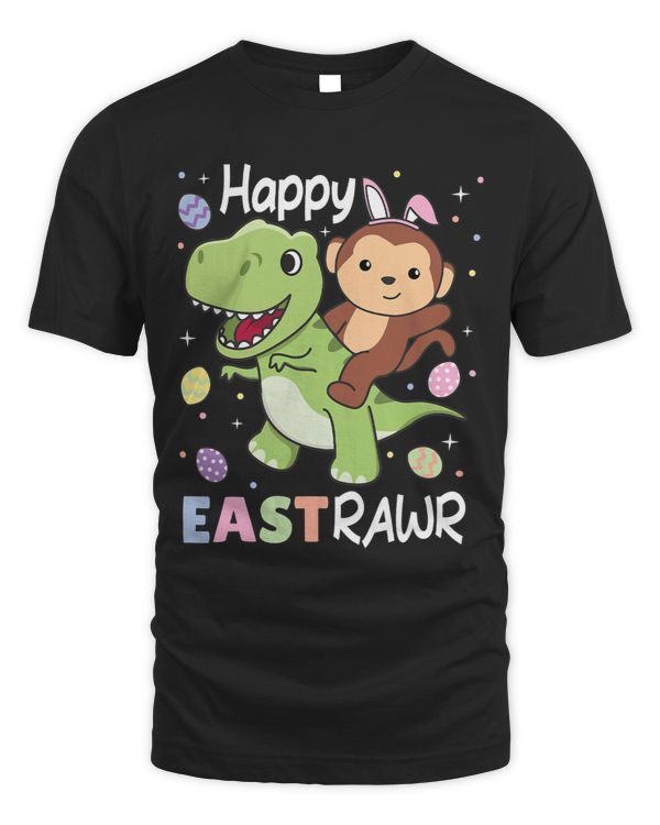 Monkey Lover With Trex Easter for Kids Dinosaur Monkey