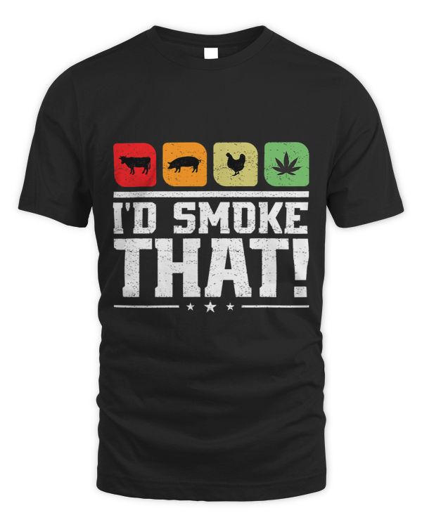 Funny Retro BBQ Party Smoker Chef Dad Id Smoke That