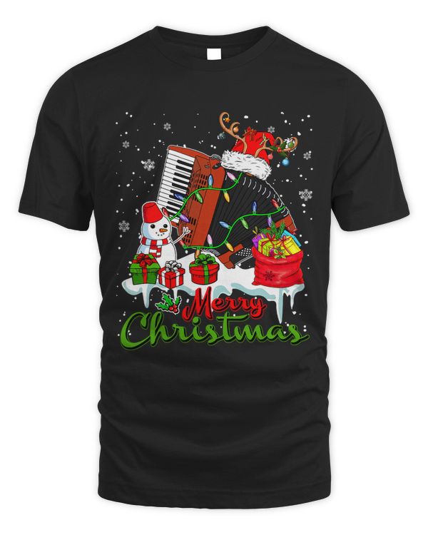 Merry Christmas Santa Reindeer Accordion Musical Snowman
