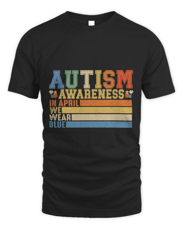 In April We Wear Blue Autism Awareness Month Vintage