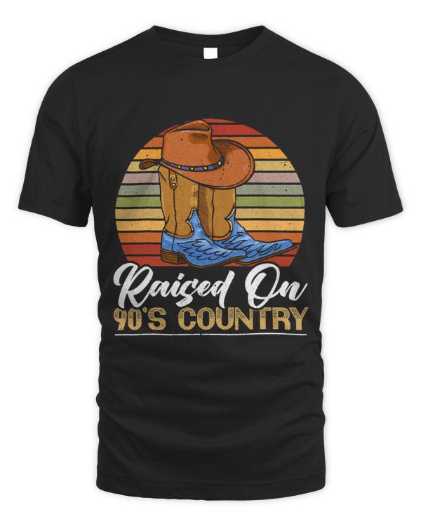 Raised On 90s Country Cowgirl Cowboy Western Southern Retro 1