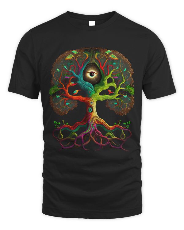Colorful tree of life All seeing eye magic nature goddess