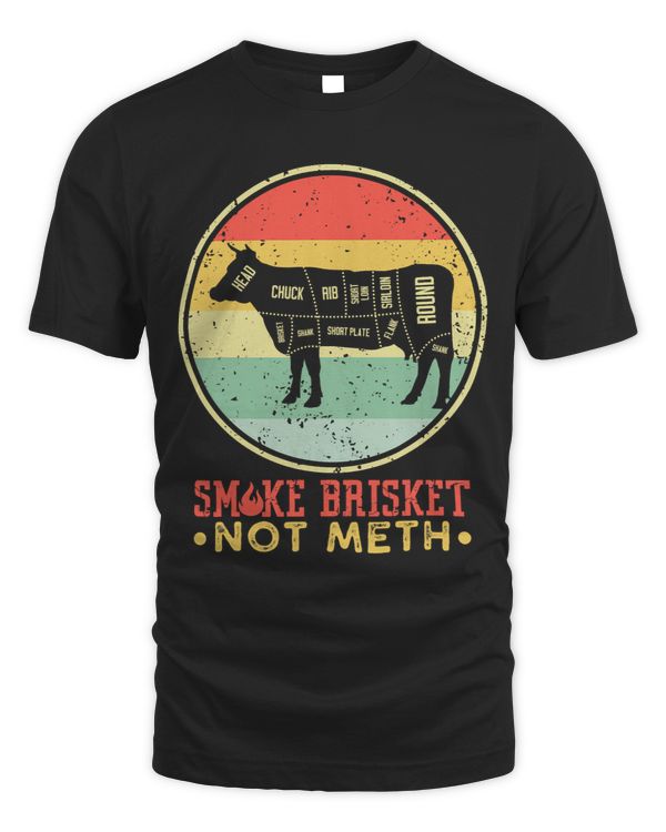 Smoke Brisket Not Meth Not Mesh Retro Vintage Grilling BBQ