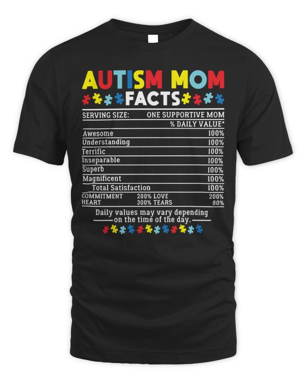 Autism Mom Facts One Supportive Mom Awareness puzzle Neurodiverse
