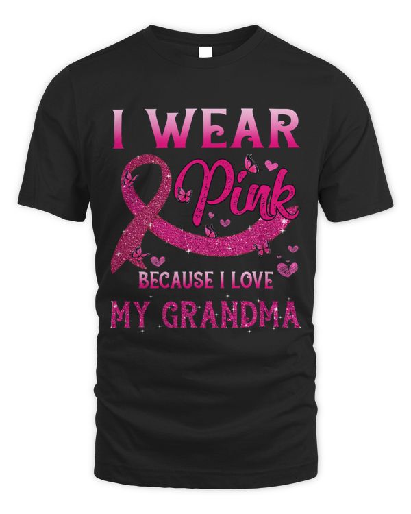 I Wear Pink For My Grandma Breast Cancer Awareness Butterfly
