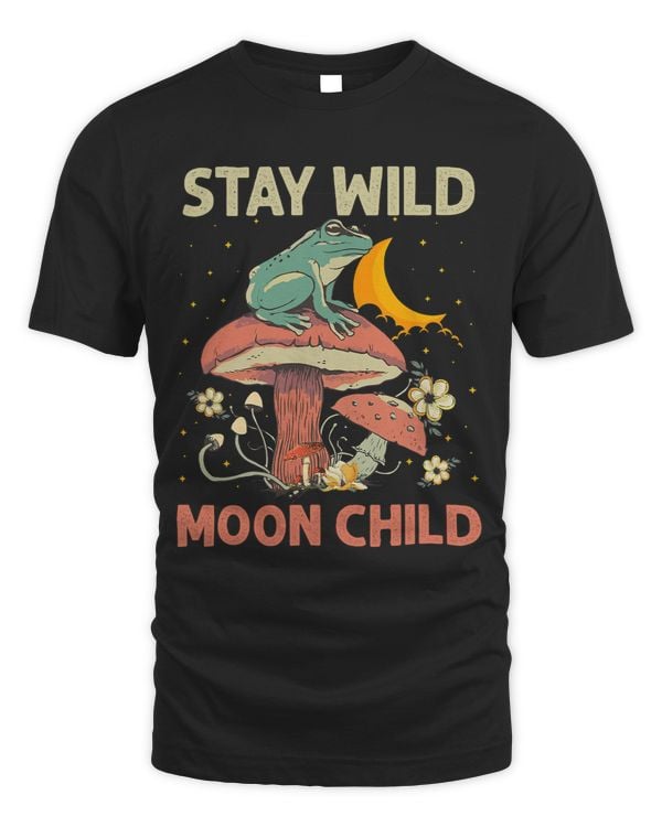 Froggy Frog Vintage Retro Stay Wild Moon Child Frog Mushroom Hippie 2 Frogs