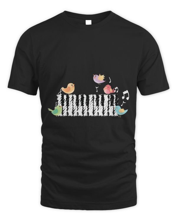 Birds Piano Player Musician Pianist Playing Keyboard Notes