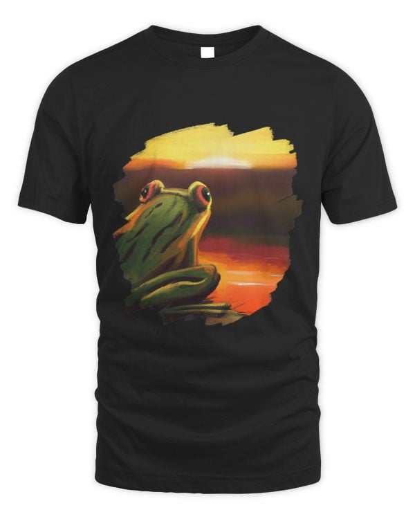 Froggy Frog Art Sunset Vintage Retro Frogs 1 Frogs