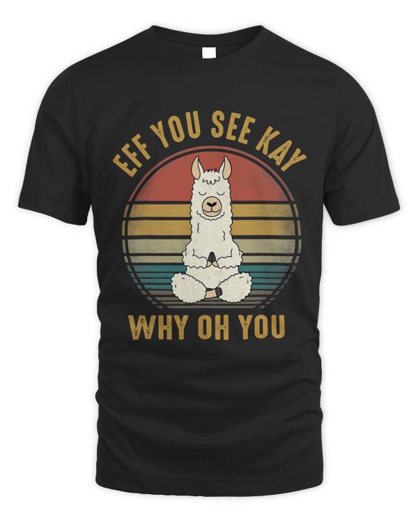 Namaste Yoga Vintage EFF You See Kay Why Oh You Llama Yoga Lover Retro 68 Meditation