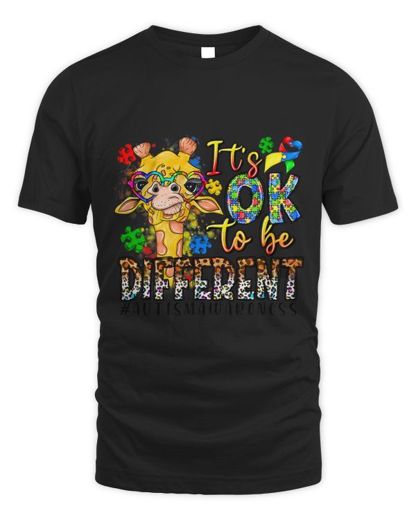 Autism Awareness Cute Giraffe Animal Its Ok To Be Different 1