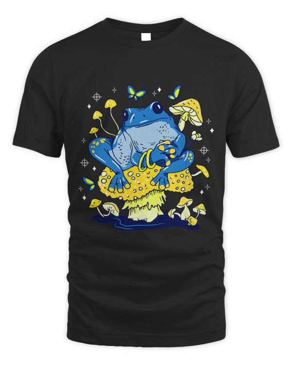 Froggy Frog Blue Cute Frog Toad Trippy Weird Animal Mushroom Art Frogs