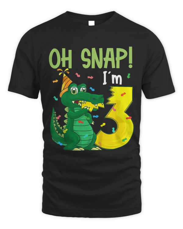 Kids Oh Snap Im 3 Crocodile 3rd Birthday Alligator