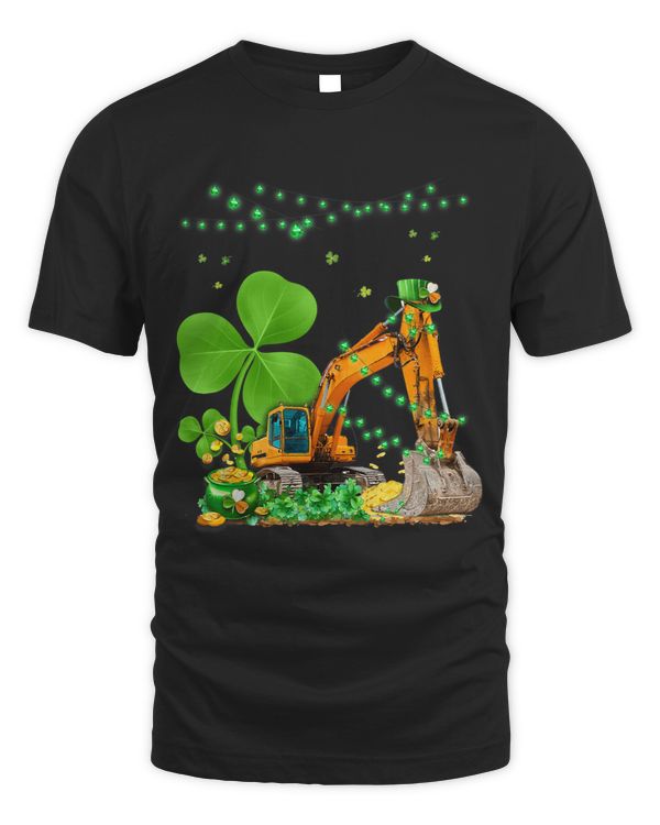 st patricks day lucky shamrock excavator digger men women