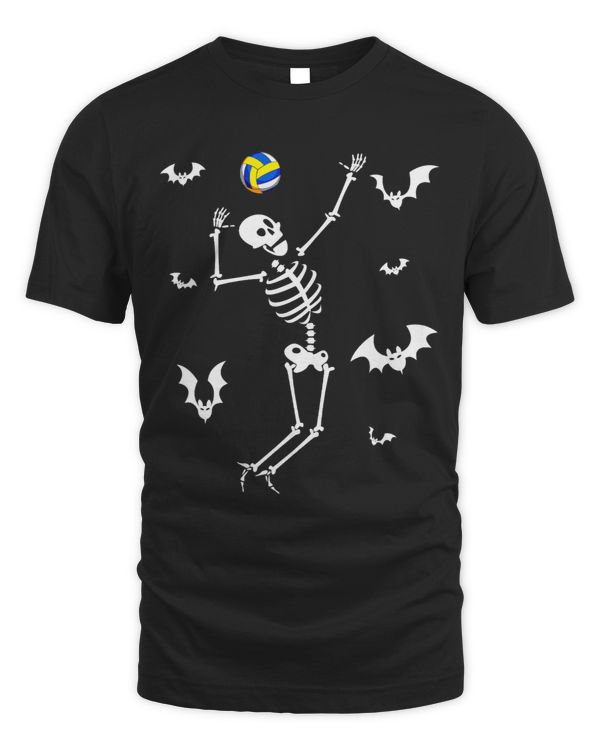 Funny Skeleton Volleyball Player Halloween Volleyball Lover