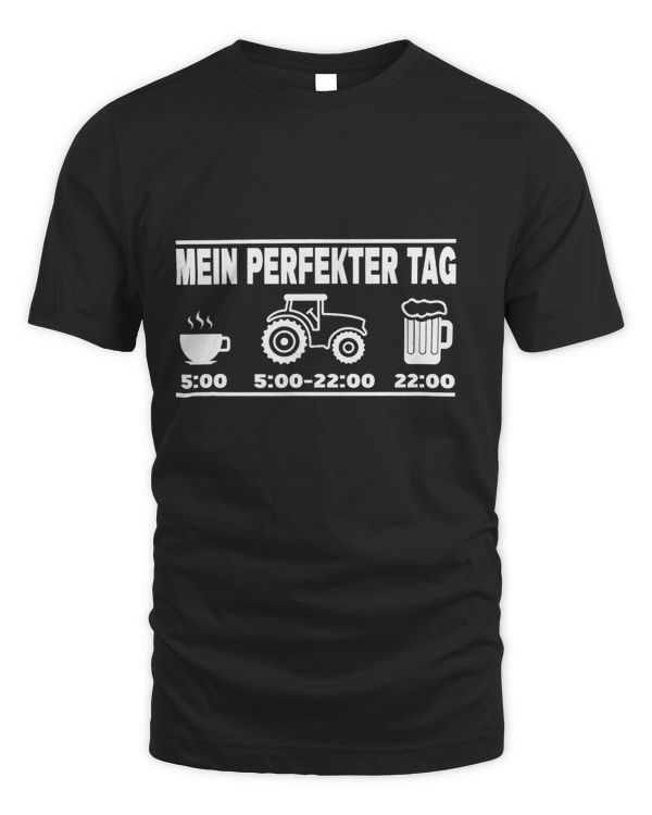 Mens Farmer Tractor My Perfect Day Coffee Tractor Beer Fun