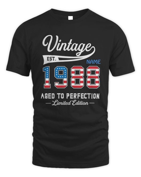 Aged To Perfection Personalized Year Of Birth Shirt, Gift For Her, Gift For Him, 4th Of July Shirt