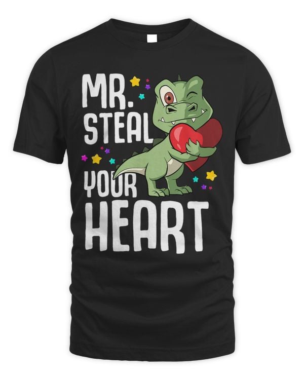 Kids Mr Steal Your Heart Valentines Day TRex Toddler Boy