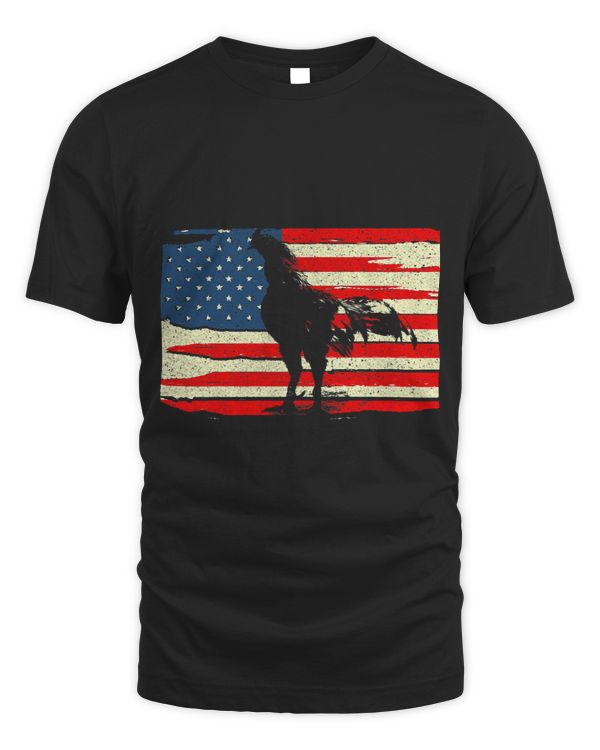 american flag cock fight chickens tractor field farming farm