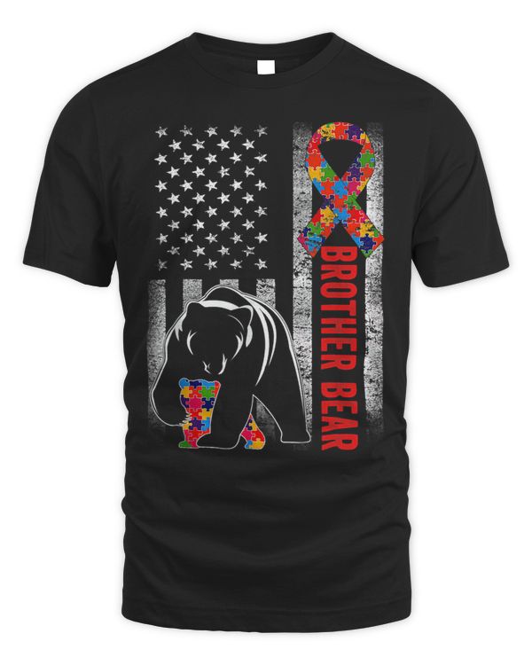 Autism Awareness Brother Bear American Flag Autism Awareness