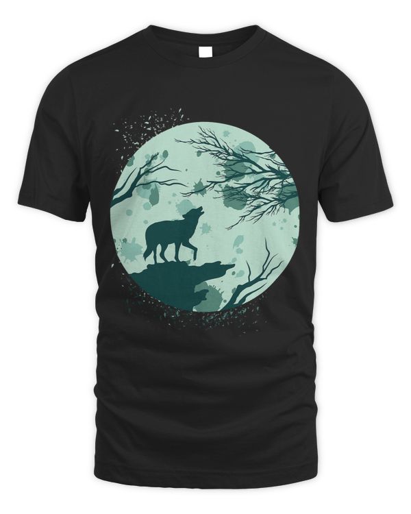 Full Moon Forest Animal Predator Moonlight Howling Wolf 1