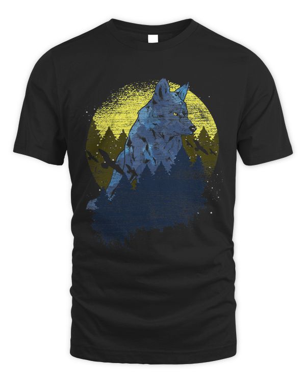 Full Moon Forest Animal Wildlife Predator Howling Wolf