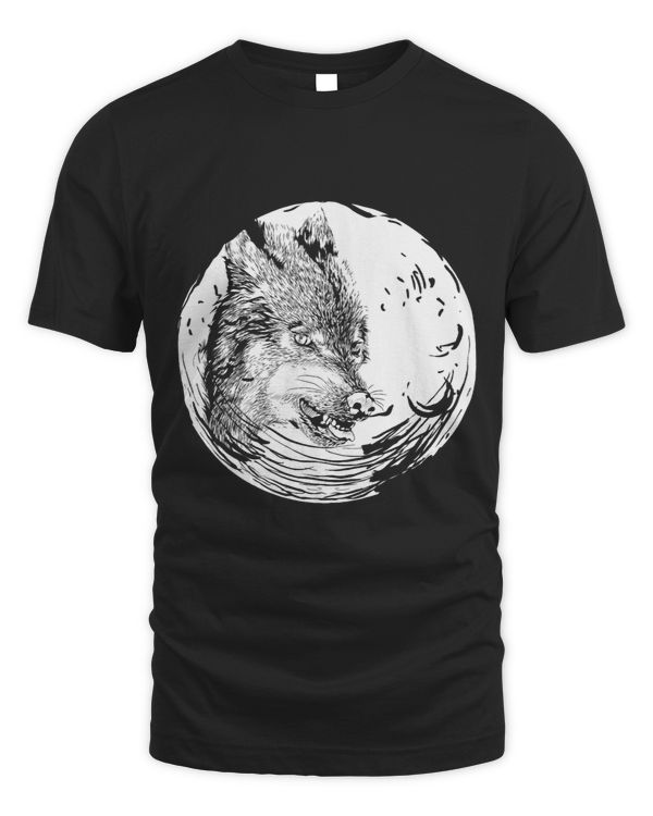 Full Moon Predator Forest Animal Wildlife Wolf