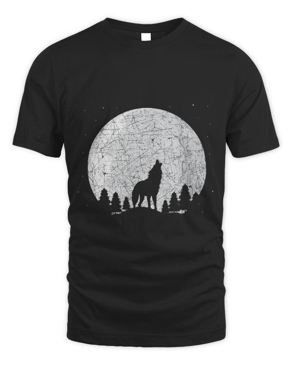 Full Moon Predator Moonlight Animal Forest Howling Wolf