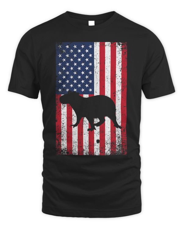 4 July Capybara Lover Capybara Owner Animal USA Flag