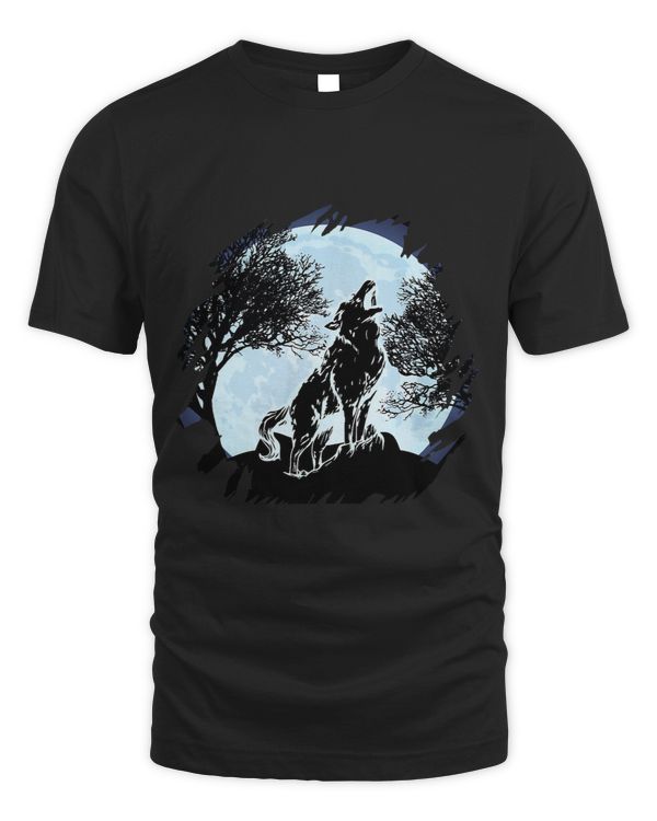 Full Moon Wolf Howling