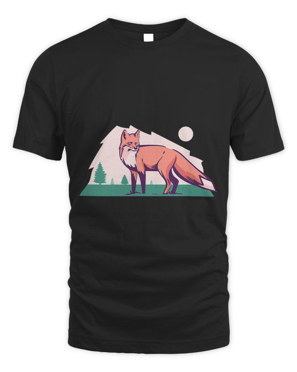 Fun Fox Nature Design Limited Moon Print with trees