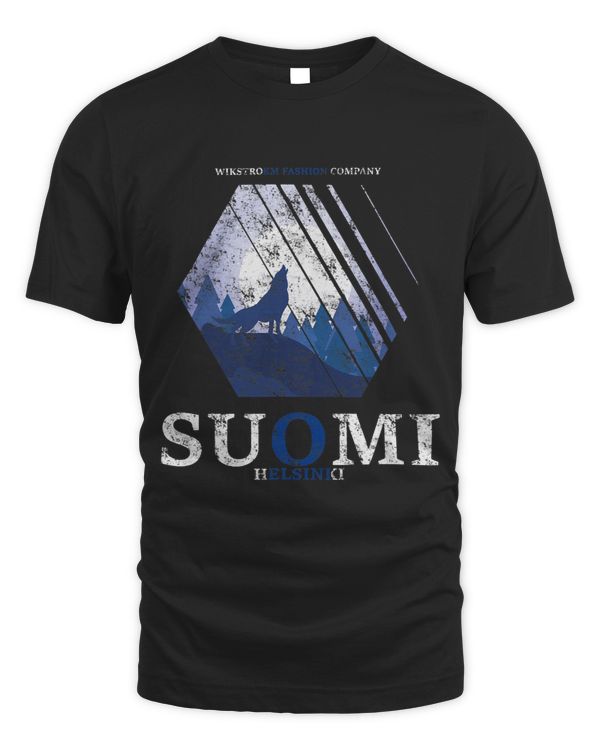 Finland Full Moon Wolf Howling Suomi Flag Used Look
