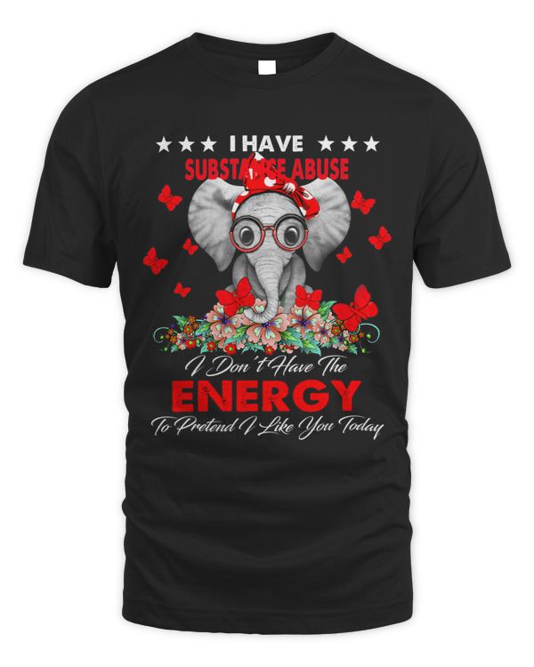 Elephant Red Ribbon Have Substance Abuse Awareness Energy